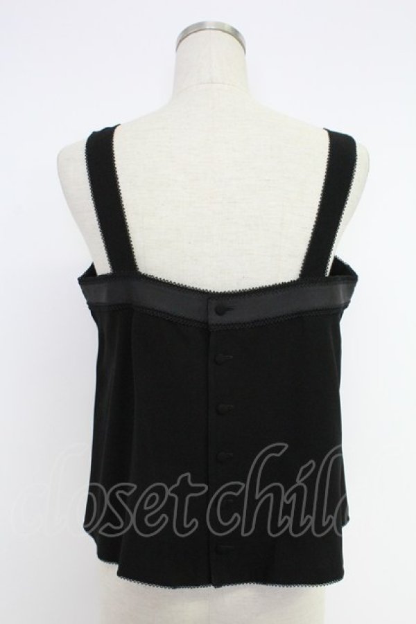 画像2: KANEKO ISAO / リボンテープ使いキャミトップス  クロ T-25-12-10-012-EL-TO-OW-ZT (2)