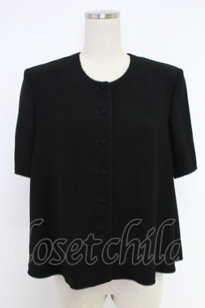 画像: KANEKO ISAO / ノーカラージャケット  クロ T-25-12-10-015-EL-JA-OW-ZT