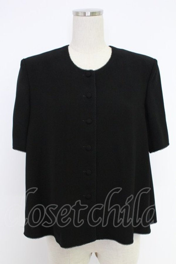 画像1: KANEKO ISAO / ノーカラージャケット  クロ T-25-12-10-015-EL-JA-OW-ZT (1)