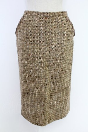 画像: INGEBORG / ミックスツイードスカート  ベージュ T-25-12-10-017-LO-SK-OW-ZT