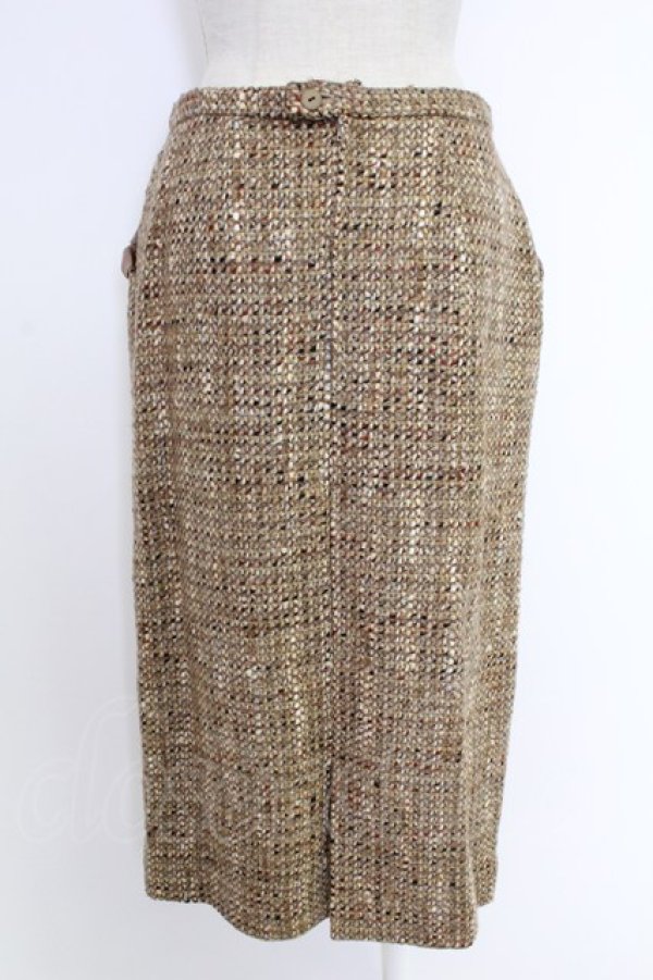 画像2: INGEBORG / ミックスツイードスカート  ベージュ T-25-12-10-017-LO-SK-OW-ZT114 (2)