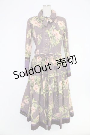 画像: KANEKO ISAO / 花柄セットアップ【リメイク品】  パープル T-25-12-10-018-EL-OP-OW-ZT
