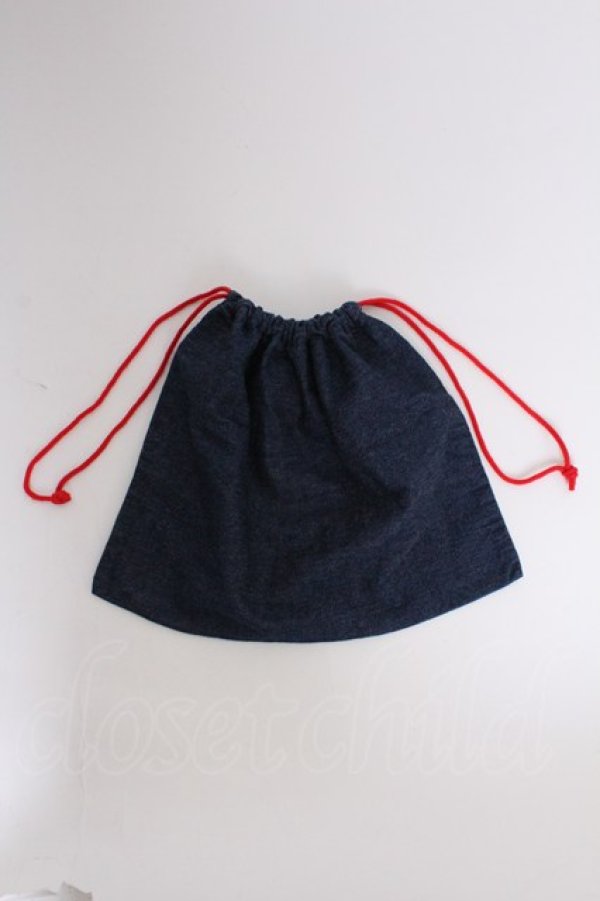 画像2: PINK HOUSE / 巾着  インディゴ T-25-12-10-027-LO-ZA-OW-ZT (2)