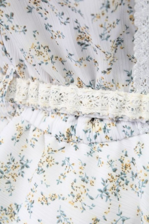 画像6: axes femme / ベルト付花柄ノースリブラウス M ホワイト T-25-12-11-002-AX-BL-SA-ZI (6)