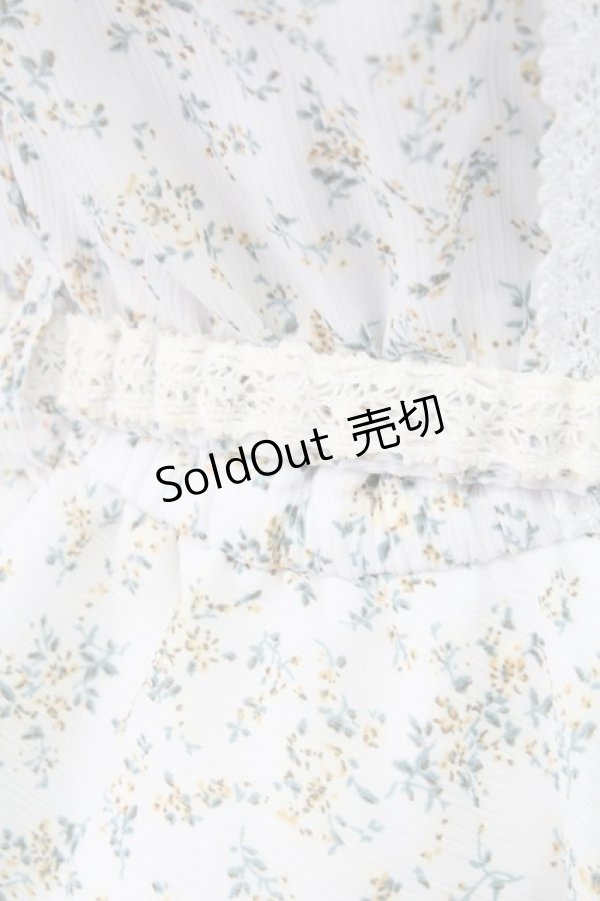 画像6: axes femme / ベルト付花柄ノースリブラウス M ホワイト T-25-12-11-002-AX-BL-SA-ZI (6)