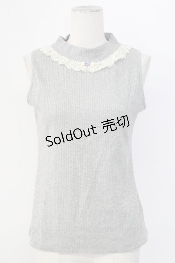 画像1: axes femme / ボトルネックリブタンク M モクグレー T-25-12-11-021-AX-TO-SA-ZI (1)