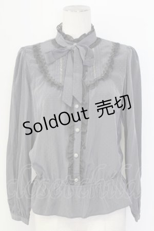 画像: axes femme / ヨーク切替えフリルブラウス M チャコール T-25-12-11-023-AX-BL-SA-ZI