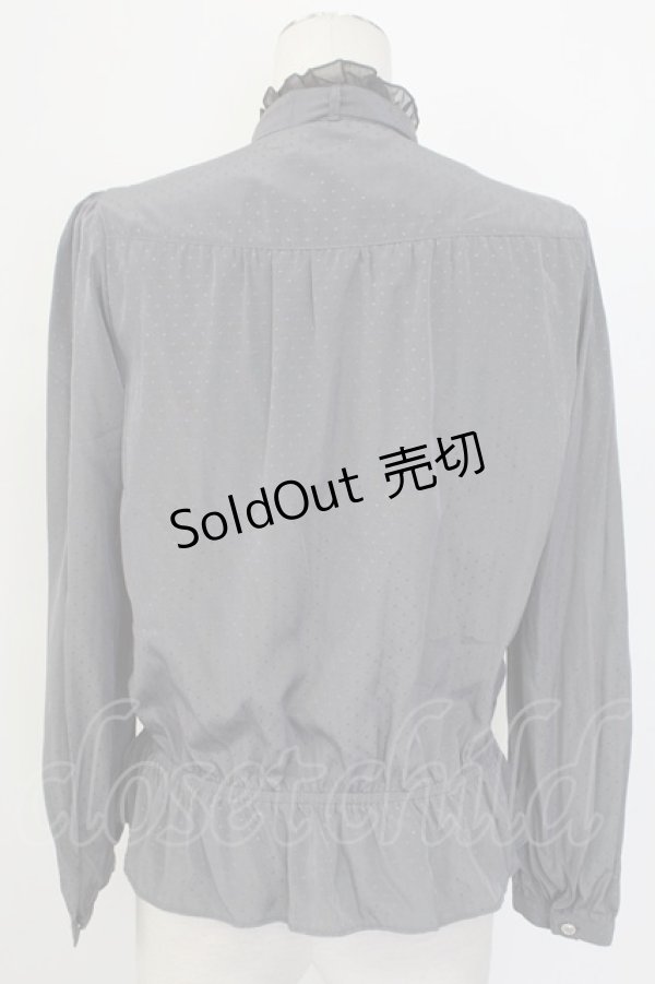 画像2: axes femme / ヨーク切替えフリルブラウス M チャコール T-25-12-11-023-AX-BL-SA-ZI (2)