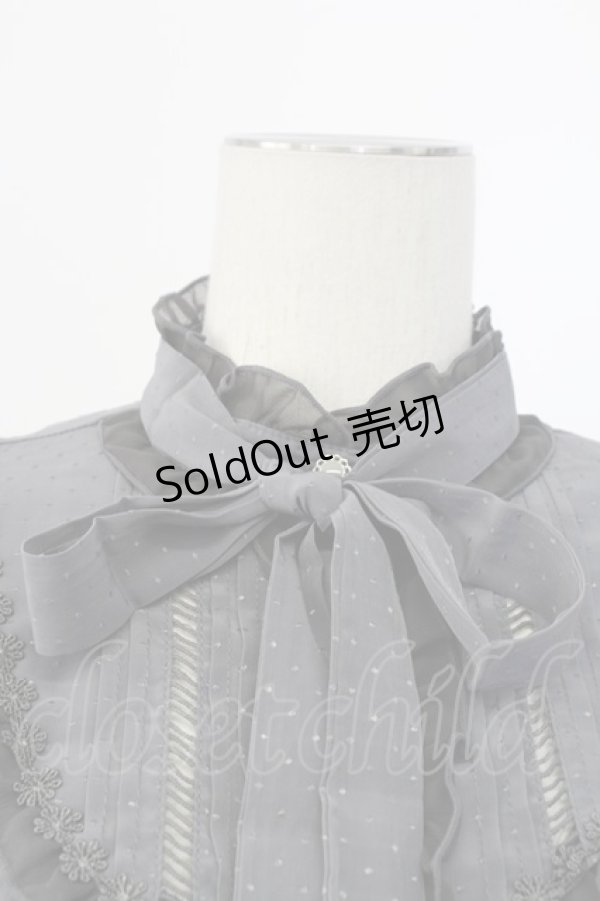 画像3: axes femme / ヨーク切替えフリルブラウス M チャコール T-25-12-11-023-AX-BL-SA-ZI (3)