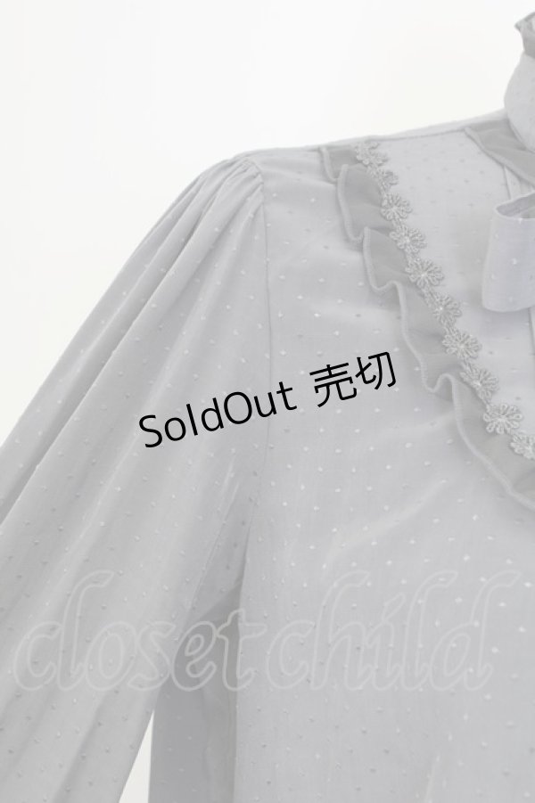 画像4: axes femme / ヨーク切替えフリルブラウス M チャコール T-25-12-11-023-AX-BL-SA-ZI (4)