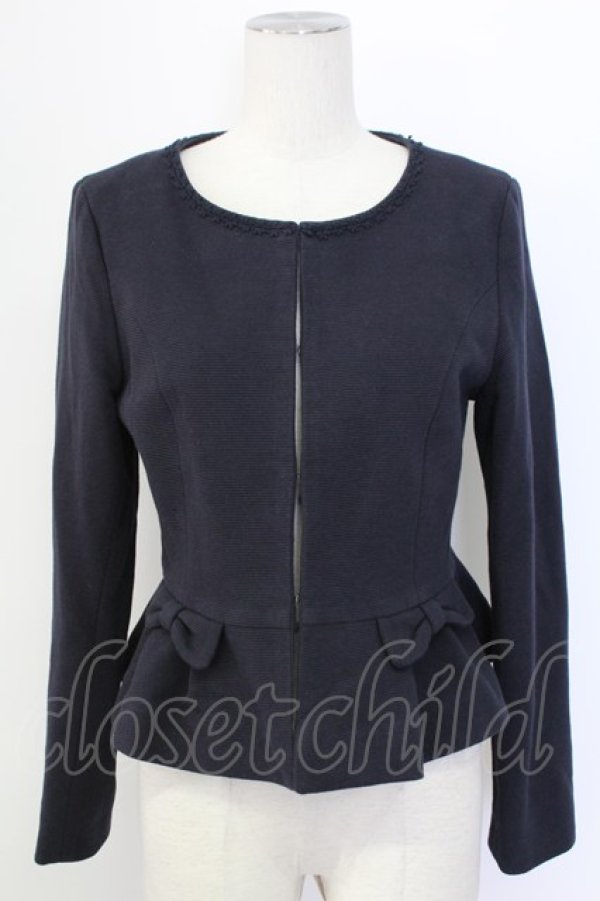 画像1: PRIME ATTERN / ノーカラージャケット  ネイビー T-25-12-11-025-LO-JA-SA-ZI (1)