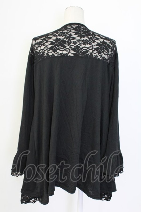 画像2: axes femme / レース重ねUVトッパーカーデ XL クロ T-25-12-11-026-AX-TO-SA-ZT (2)