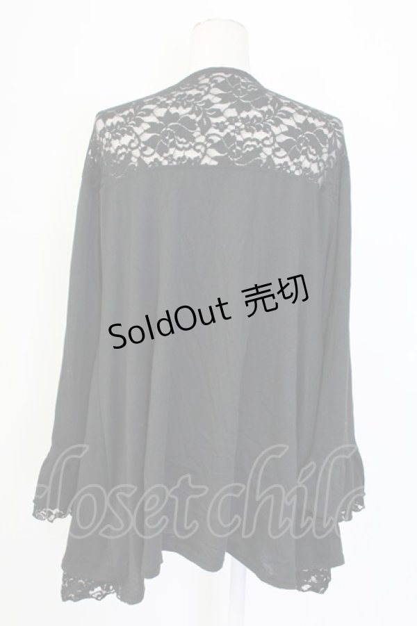 画像2: axes femme / レース重ねUVトッパーカーデ XL クロ T-25-12-11-026-AX-TO-SA-ZI (2)