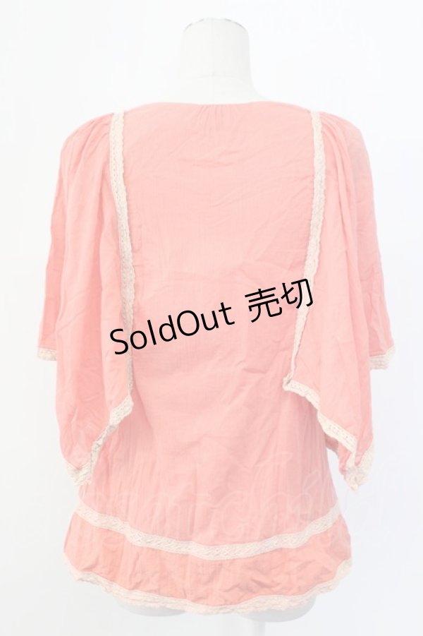 画像2: Rojita / フラワー刺繍トップス  オレンジピンク T-25-12-11-027-LO-TO-SA-ZI (2)