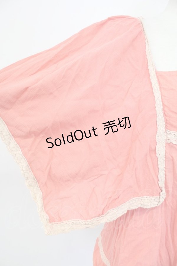 画像4: Rojita / フラワー刺繍トップス  オレンジピンク T-25-12-11-027-LO-TO-SA-ZI (4)