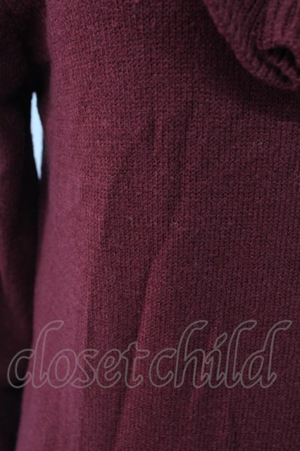 画像5: axes femme / ヨークフリルニットプルオーバー  ワイン T-25-12-11-028-AX-TO-SA-ZT (5)
