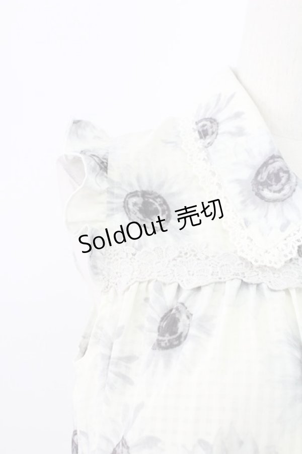 画像3: axes femme / ひまわり柄ノースリブラウス M グレー T-25-12-11-003-AX-BL-SA-ZI (3)