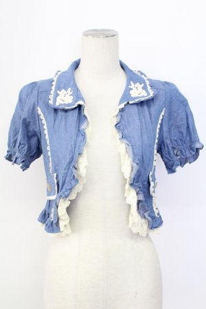 画像: axes femme / デニムフリルボレロ M ブルー T-25-12-11-029-AX-TO-SA-ZT