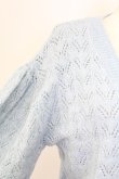 画像3: axes femme / 透かし編みふわふわニットカーディガン  サックス T-25-12-11-030-AX-TO-SA-ZT (3)