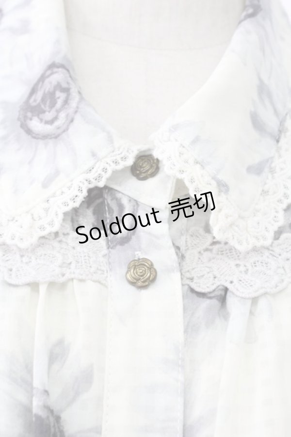 画像4: axes femme / ひまわり柄ノースリブラウス M グレー T-25-12-11-003-AX-BL-SA-ZI (4)