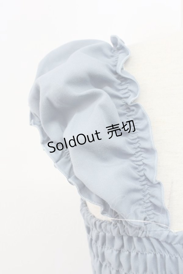 画像3: axes femme / 編み上げペプラムビスチェ M サックス T-25-12-11-031-AX-TO-SA-ZT (3)