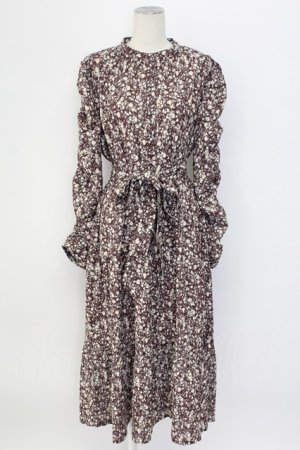 画像: axes femme / 小花柄ティアードワンピース L チャ T-25-12-11-038-AX-OP-SA-ZT