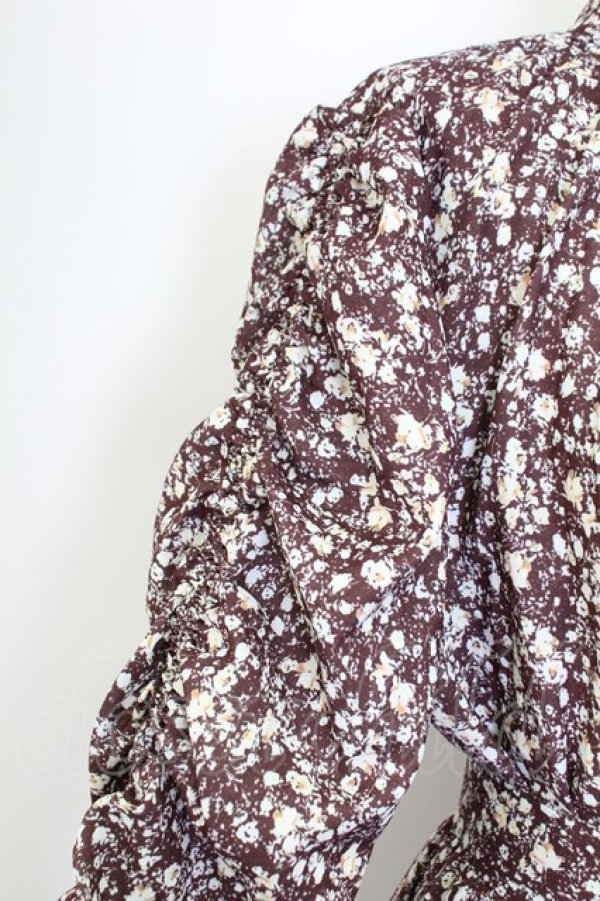 画像3: axes femme / 小花柄ティアードワンピース L チャ T-25-12-11-038-AX-OP-SA-ZT (3)