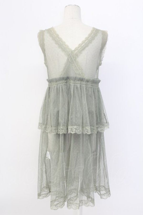 画像2: axes femme / ドットチュール重ねジレ M グリーン T-25-12-11-039-AX-TO-SA-ZT (2)