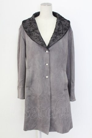 画像: axes femme / レーススエードコーデイガン  チャコール T-25-12-11-040-AX-TO-SA-ZT