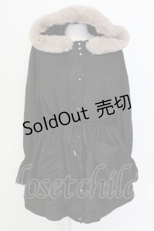 画像: axes femme / フード付ミドル丈モッズコート L ブラック T-25-12-11-043-AX-CO-SA-ZI