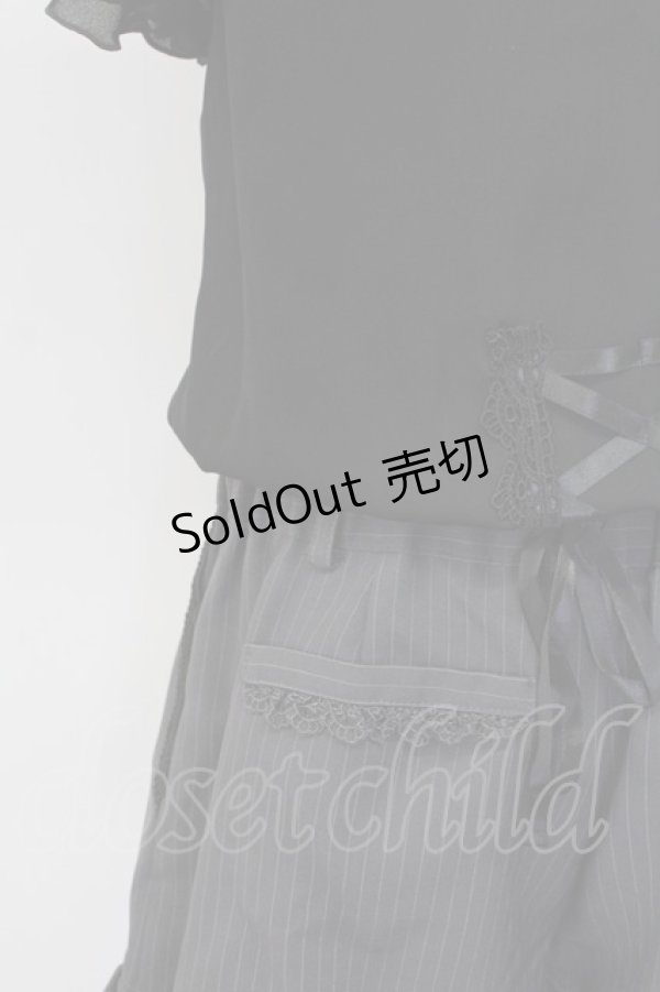 画像3: axes femme / ストライプ切替オールインワン M ブラック T-25-12-11-044-AX-OP-SA-ZI (3)