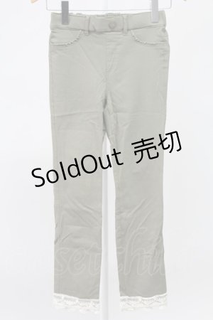 画像: axes femme / 裾レースストレッチパンツ M グリーン T-25-12-11-045-AX-PA-SA-ZT