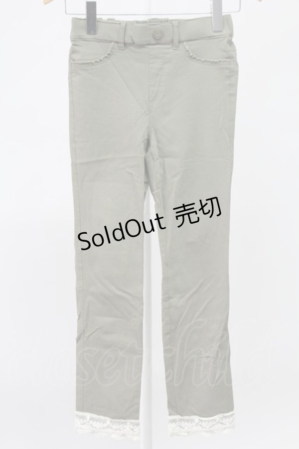 画像1: axes femme / 裾レースストレッチパンツ M グリーン T-25-12-11-045-AX-PA-SA-ZT (1)