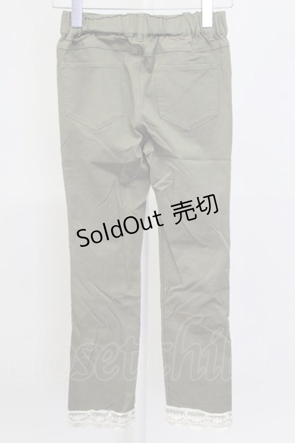 画像2: axes femme / 裾レースストレッチパンツ M グリーン T-25-12-11-045-AX-PA-SA-ZT (2)