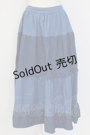 画像: axes femme Nostalgic / フリルデニム切替スカート  青デニム T-25-12-11-047-LO-SK-SA-ZT