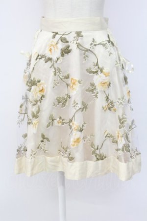 画像: axes femme / 花ptオーガンジー重ねスカート M ベージュ T-25-12-11-048-AX-SK-SA-ZT