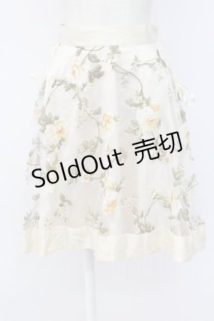 画像: axes femme / 花ptオーガンジー重ねスカート M ベージュ T-25-12-11-048-AX-SK-SA-ZI
