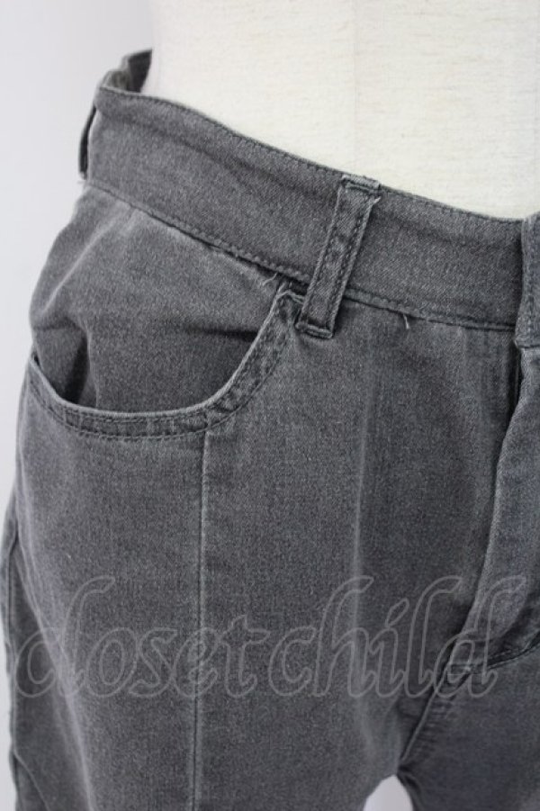 画像3: axes femme / 刺繍スリットフィットデニム L グレー T-25-12-11-052-AX-PA-SA-ZT (3)