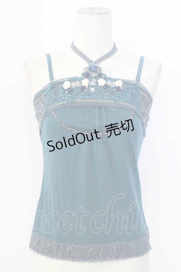 画像1: axes femme / ガーデンホルターキャミソール M グリーン T-25-12-11-005-AX-TO-SA-ZI (1)