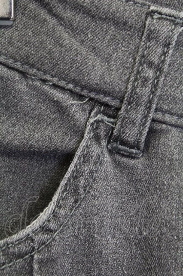 画像5: axes femme / 刺繍スリットフィットデニム L グレー T-25-12-11-052-AX-PA-SA-ZT (5)