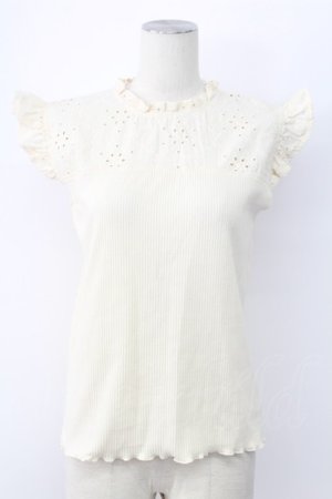 画像: axes femme / コットンレース使いトップス M クリーム T-25-12-11-006-AX-TO-SA-ZT