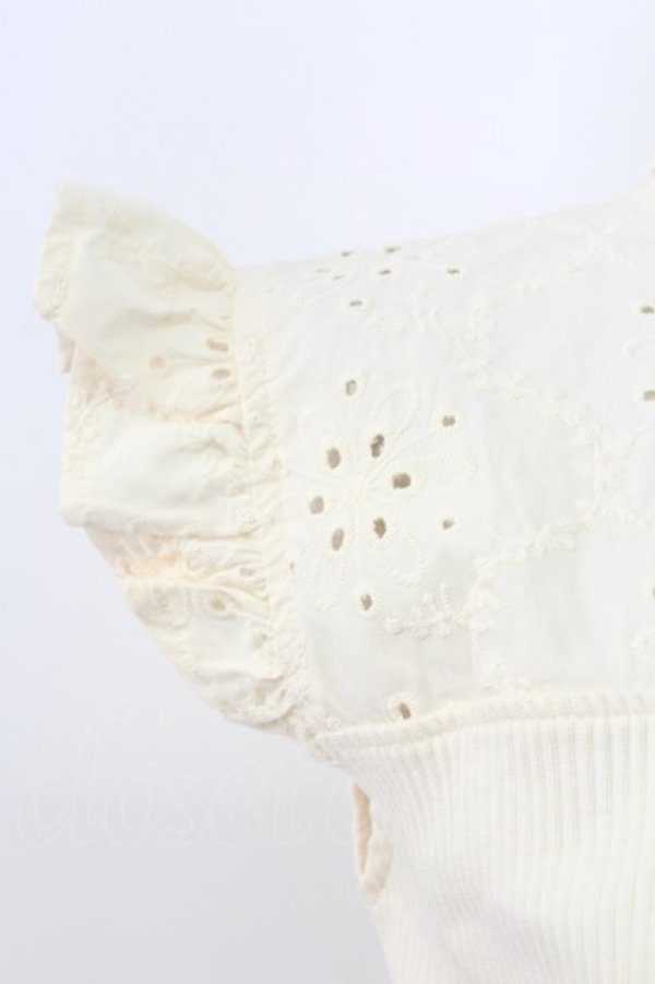 画像3: axes femme / コットンレース使いトップス M クリーム T-25-12-11-006-AX-TO-SA-ZT (3)