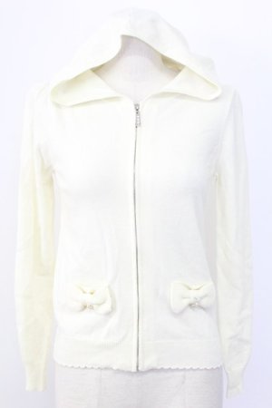 画像: LODISPOTTO / ストーンZIPニットフードカーディガン  アイボリー T-25-12-11-009-LO-TO-SA-ZT