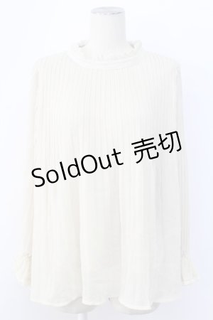 画像: axes femme / ハイネックプリーツブラウス M キナリ T-25-12-11-010-AX-BL-SA-ZI