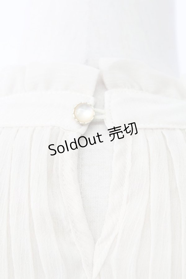 画像3: axes femme / ハイネックプリーツブラウス M キナリ T-25-12-11-010-AX-BL-SA-ZI (3)