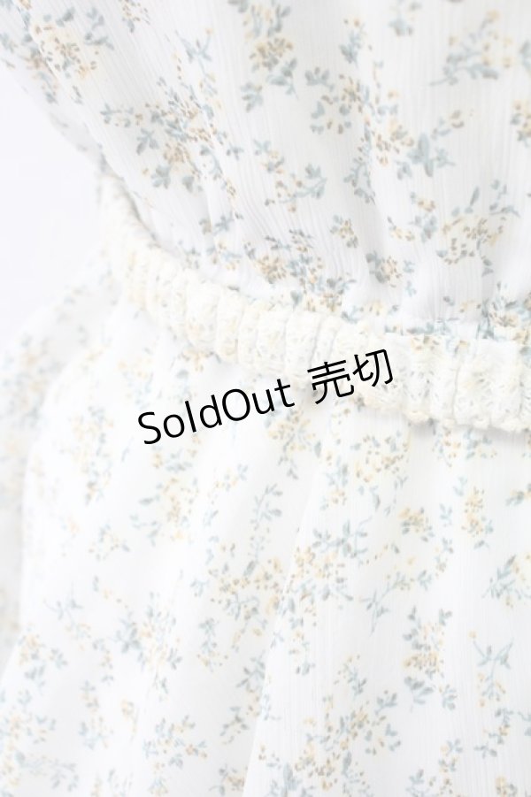 画像3: axes femme / ベルト付花柄ノースリブラウス M ホワイト T-25-12-11-002-AX-BL-SA-ZI (3)