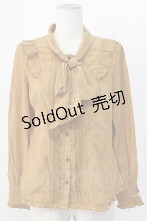 画像: axes femme / フェミニンボータイブラウス/美女と野獣 M キャメル T-25-12-11-015-AX-BL-SA-ZI