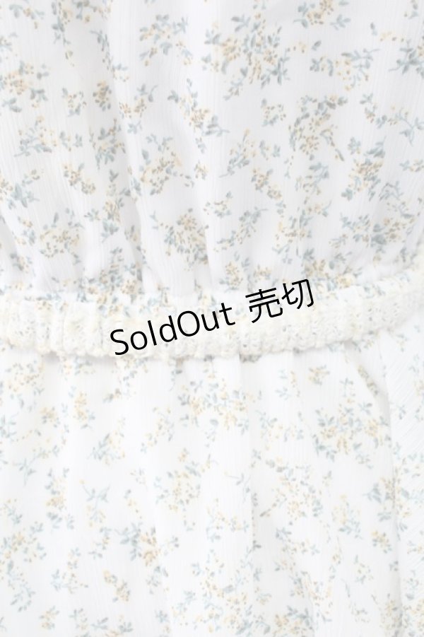 画像4: axes femme / ベルト付花柄ノースリブラウス M ホワイト T-25-12-11-002-AX-BL-SA-ZI (4)