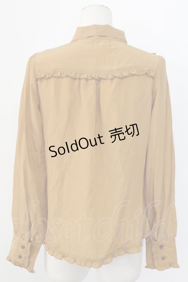 画像2: axes femme / フェミニンボータイブラウス/美女と野獣 M キャメル T-25-12-11-015-AX-BL-SA-ZI (2)