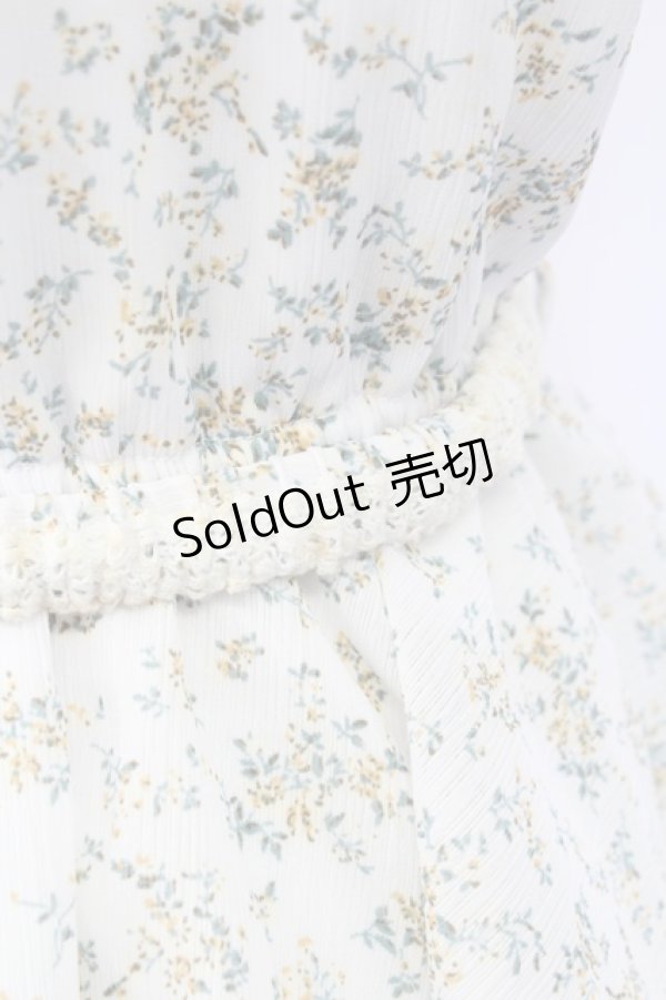 画像5: axes femme / ベルト付花柄ノースリブラウス M ホワイト T-25-12-11-002-AX-BL-SA-ZI (5)